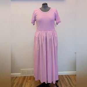 Lilac Short Sleeve Maxi Dress